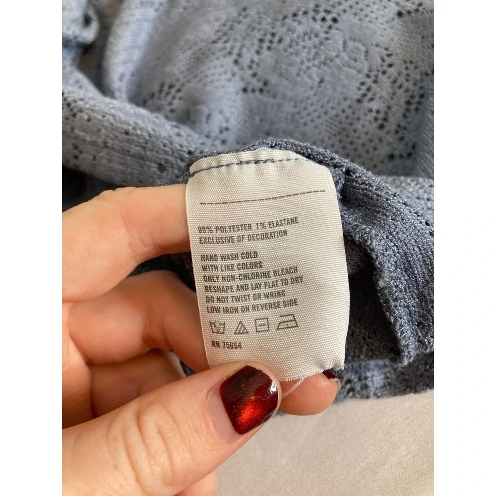 Abercrombie & Fitch Women's Y2K Knit‎ Tank Top Crochet Lace Up Size S Coquette - Picture 6 of 11